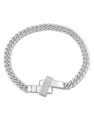 Julianna B Crossover Motif Curb-Link Chain Bracelet - Metallic