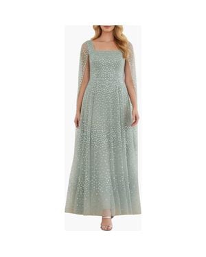 Needle & Thread Scatter Dot Cape Sleeve Ankle Gown - Gray