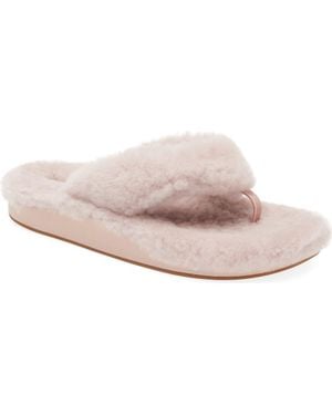 Olukai Kipea Heu Genuine Shearling Slide Sandal - Pink