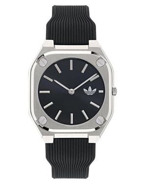 adidas City Tech Thin Silicone Strap Watch, 39Mm - Black