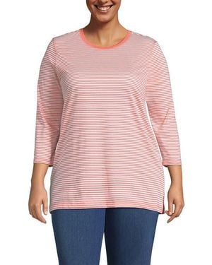 Lands' End 3/4 Sleeve Cotton Supima Tunic - Pink
