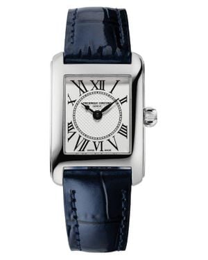 Frederique Constant Carrée Leather Strap Watch, 23Mm X 21Mm - Blue