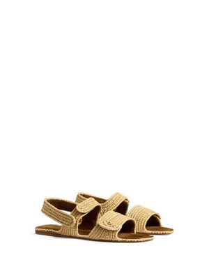 KHAITE Boden Raffia Slingback Sandal - Metallic