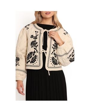 Petal & Pup Vako Floral Quilted Jacket - Natural