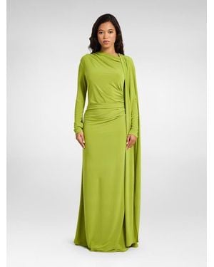 DASKA Cape Dress - Green