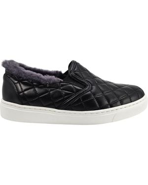 Madison Maison Quilted Leather Shearling Slip On Sneaker - Black