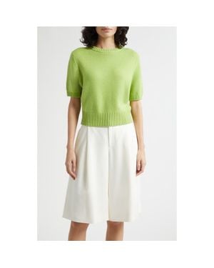 Toccin Elsie Short Sleeve Wool & Cashmere Sweater - Green