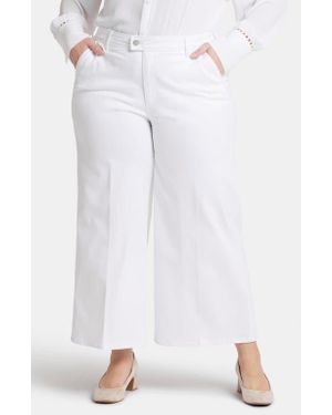 NYDJ Mona High Waist Ankle Wide Leg Trouser Jeans - White