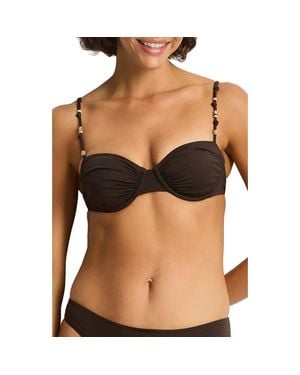 Sea Level De Luxe Ruched Underwire Bikini Top - Black