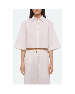 Helmut Lang Button Back Boxy Cotton Cotton Button-Up Shirt - White