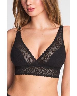 Wacoal High Bar Lace Trim Bralette - Black