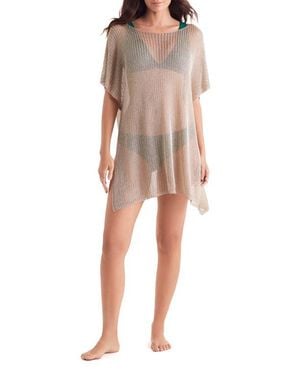 Mimi Flamingo Lagoon Open Stitch Cover-Up Tunic - Natural