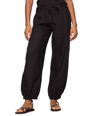 Sanctuary Melody Drawstring Linen Balloon Pants - Black