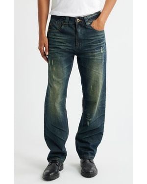 Level 7 Relaxed Straight Leg Jeans - Blue