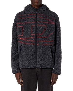 DIESEL S-Zat Oversize Fleece Zip Hoodie - Blue