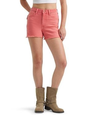 Wrangler Western Cutoff Denim Shorts - Red