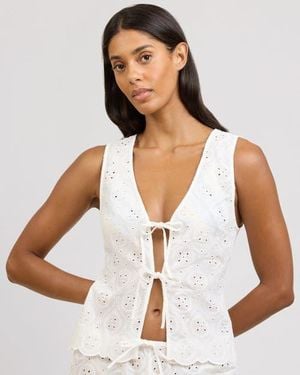 Onia Cotton Tie Front Tank - White
