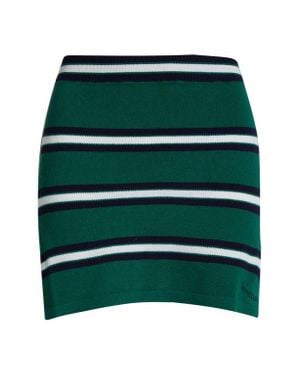 Sporty & Rich Logo Embroidery Knit Skirt - Green