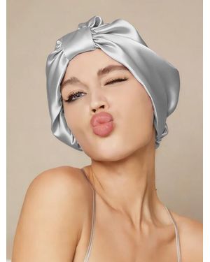 SILKSILKY 100% Mulberry Silk Sleep Bonnet - Natural
