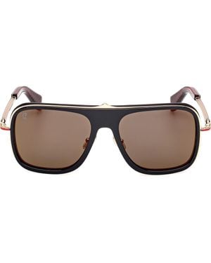 Christian Louboutin 62Mm Mirrored Navigator Sunglasses - Brown