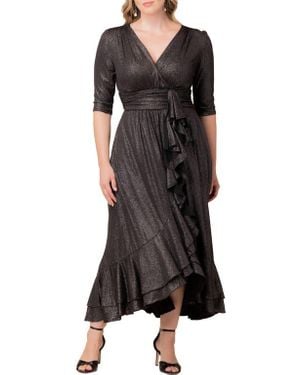 Kiyonna Glimmer Ruffle Gown - Black