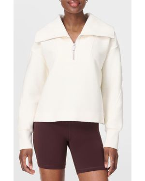 Sweaty Betty Peaceful Rib Half Zip Sweatshirt - White