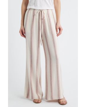 Cloth & Stone Stripe Drawstring Wide Leg Pants - Pink