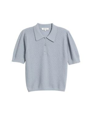 FRAME Honeycomb Polo Sweater - Blue