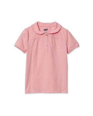 Lands' End Girls Frill Collar Tee - Pink