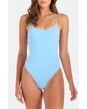 Volcom Simply Seamless Cross Back One-Piece Swimsuit - Blue