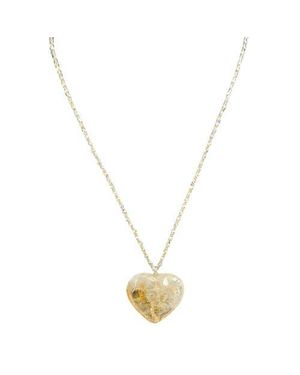 MADISON BEVERLY HILLS Sun-Drenched Citrine Artisanal Heart Statement Necklace - Metallic