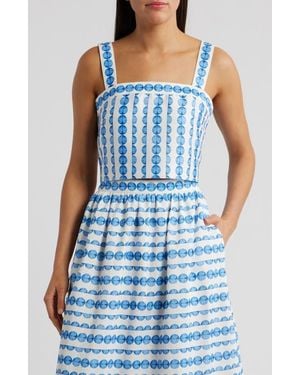 French Connection Structured Taffeta Tank - Blue