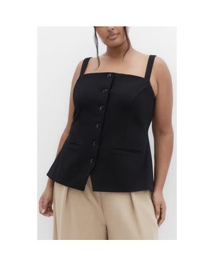 City Chic Peytonn Sleeveless Ponte Top - Black