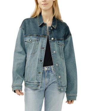 Silver Jeans Co. Western Two-Tone Denim Jacket - Blue