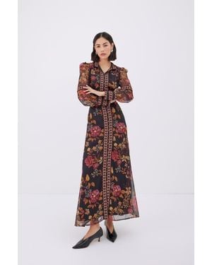 Raishma Floral Dress - Black