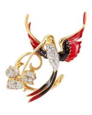 Susan Caplan 1970S Vintage Attwood & Sawyer Hummingbird Brooch - Metallic
