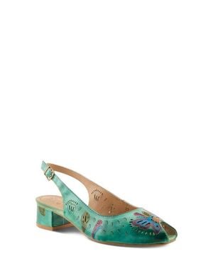 Spring Step Streetpeep Slingback Peep Toe Sandal - Green