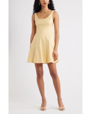 Open Edit Seam Fit & Flare Poplin Minidress - Natural