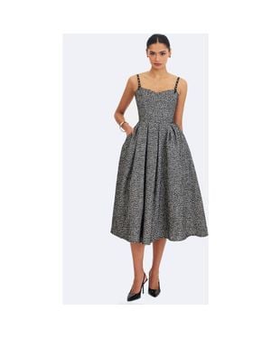 Miss Circle Katalina Tweed Backless Midi Dress - Gray