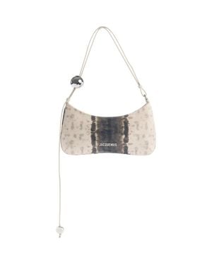 Jacquemus Le Bisou Perle Snake Embossed Leather Shoulder Bag - White