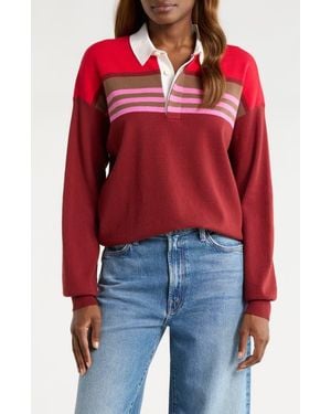 STAUD Sail Polo Sweater - Red