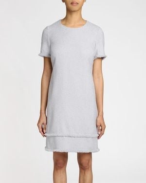 Santorelli Melania Short Sleeve Shift Dress - White