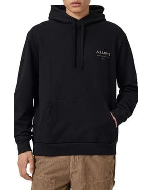 AllSaints Underground Logo Graphic Hoodie - Black
