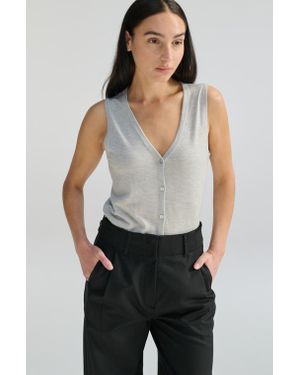 ALMINA CONCEPT Knit Button Closure Vest - Gray