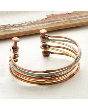 Uncommon Goods Mixed Metals Hinged Cuff - Metallic