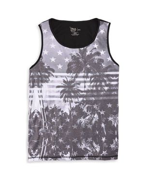 True Nation by DXL Big & Tall Americana Sleeveless T-Shirt - Gray
