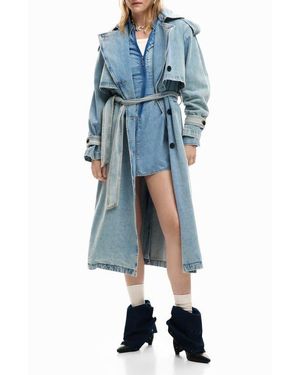 Desigual Denim Trench Coat - Blue