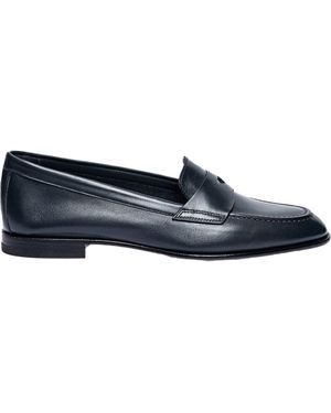 Santoni Leather Penny Loafer - Blue