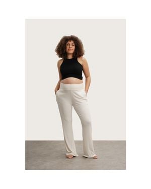Nom Maternity Super Soft Rib Pant - White