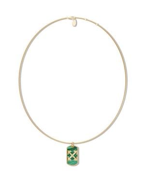 Off-White c/o Virgil Abloh Stone Arrow Logo Pendant Necklace - Metallic